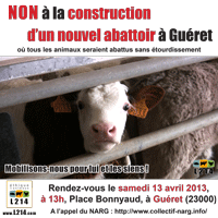 Appel à manifester contre la construction d'un abattoir à Guéret