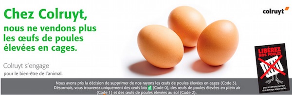 Colruyt stoppe les oeufs de batterie