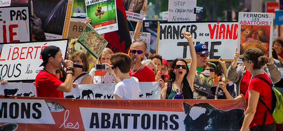 La Marche pour la fermeture des abattoirs 2017 à Toulouse