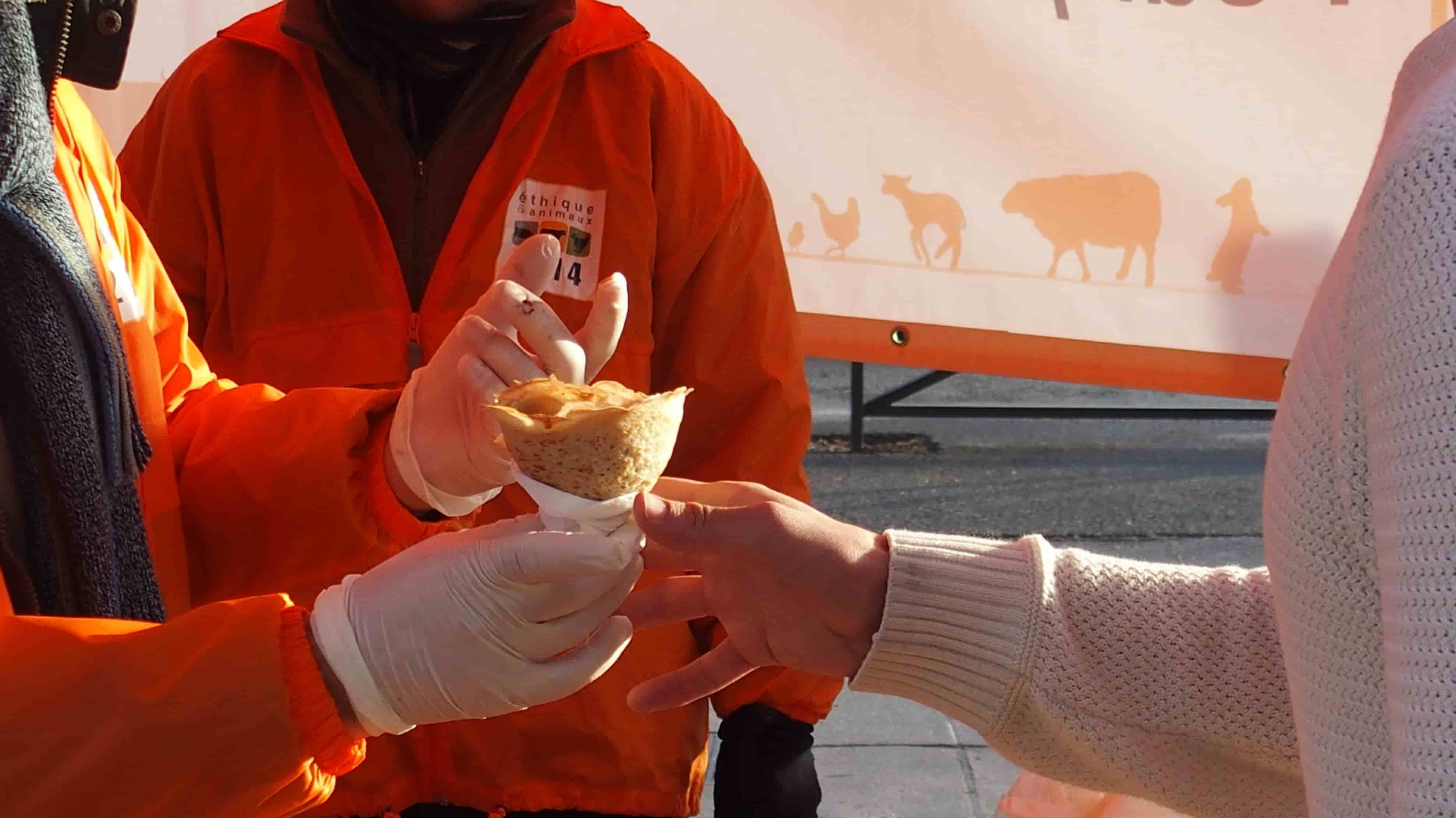 Dégustation de crêpes vegan