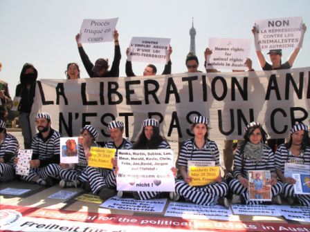 Manifestation de soutien au militants autrichiens de la protection animale