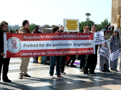 Manifestation de soutien au militants autrichiens de la protection animale