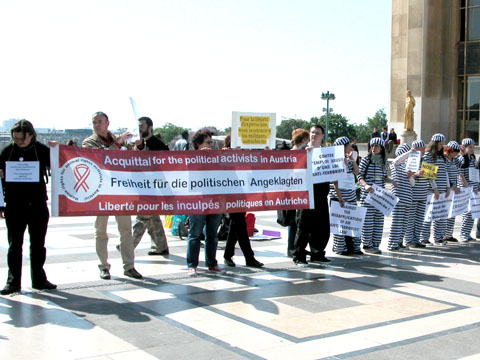 Manifestation de soutien au militants autrichiens de la protection animale