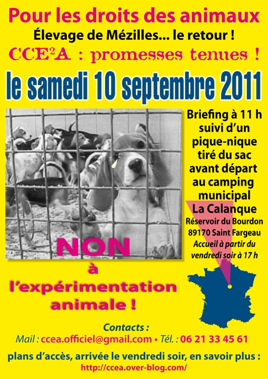 manifestation Mézilles 2011 expérimentation animale