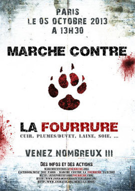 Affiche de la marche contre la fourrure