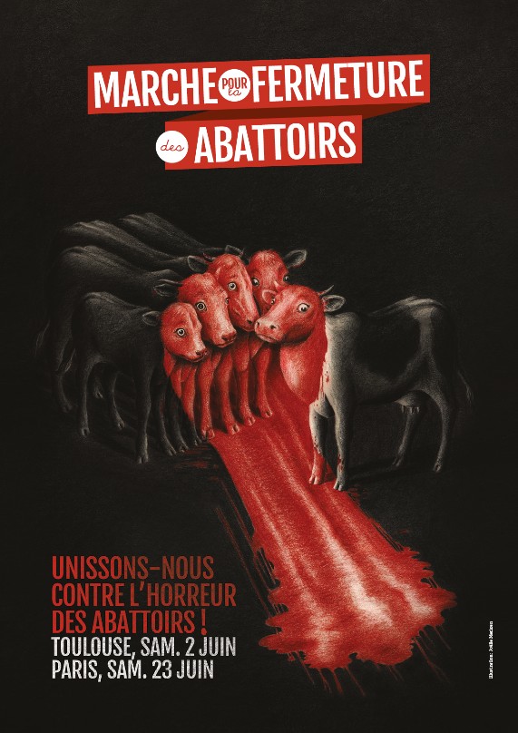 Affiche Marche pour la fermeture des abattoirs 2018