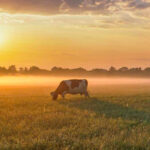 vache heureuse dans un pr&eacute;
