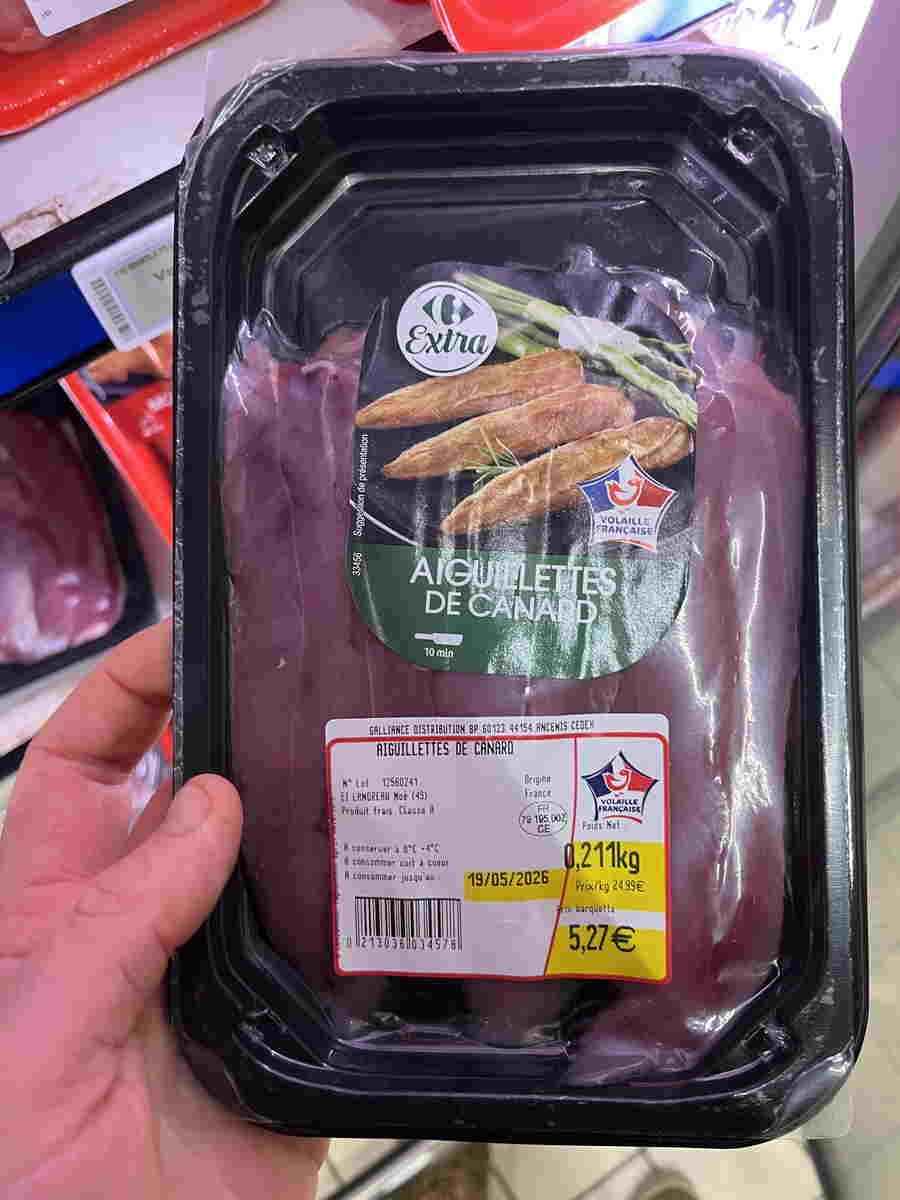 barquette viande canard Carrefour extra